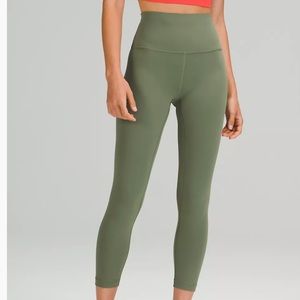 Lululemon size 10 25 inch Green Twill Wunder Train High Rise Tight
